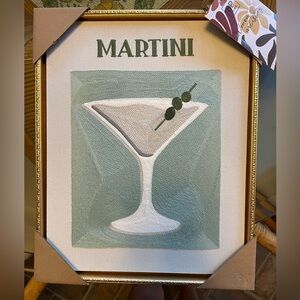 BP Home Martini Cocktail Embroidered Woven Artistry Wall Art